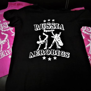 Печать на спортивных футболках "Аэробика"