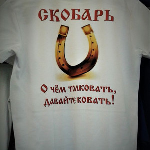 Печать на футболке "Скобарь"