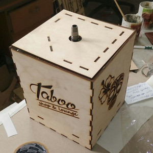 Лазерная резка коробки для кальяна из фанеры