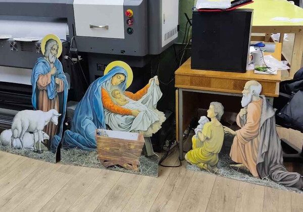 УФ печать композиции Вертеп на пластике